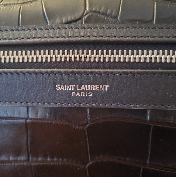 Saint laurent city backpack in crocodile embossed leather - Picture 2 of 4